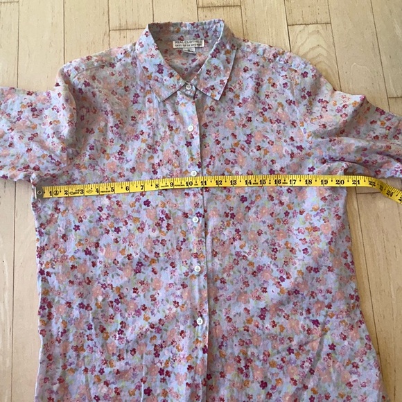 Saks Fifth Avenue Real Clothes 100% Cotton Floral Button Women’s Blouse Size 14 - Picture 7 of 14